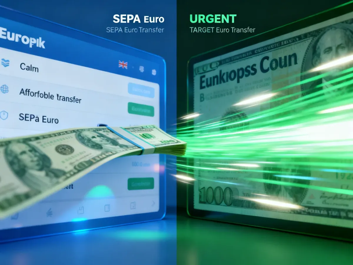 Porównanie standardowego przelewu SEPA i pilnego przelewu TARGET w euro