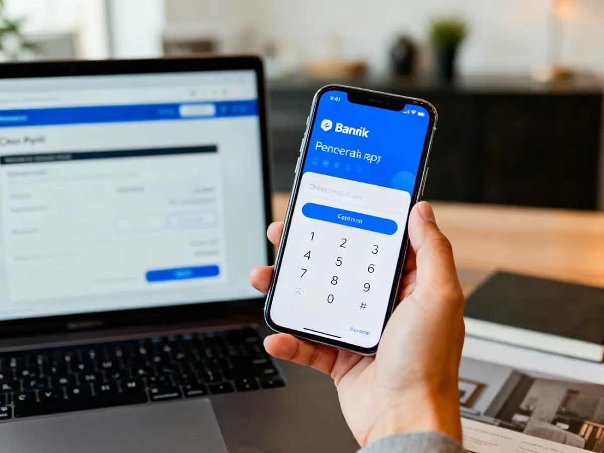 Płatność internetowa BLIK z użyciem telefonu i laptopa