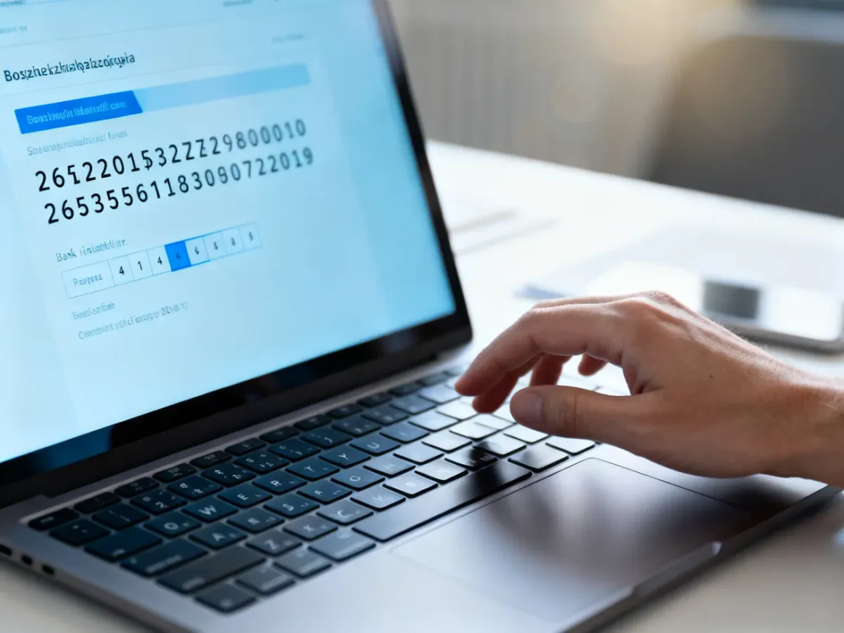 Osoba sprawdzająca identyfikator banku w 26-cyfrowym numerze rachunku